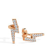 0.19Ct Lightning Bolt Design Lab-Grown Diamond Gold Stud Earrings