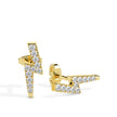 0.19Ct Lightning Bolt Design Lab-Grown Diamond Gold Stud Earrings