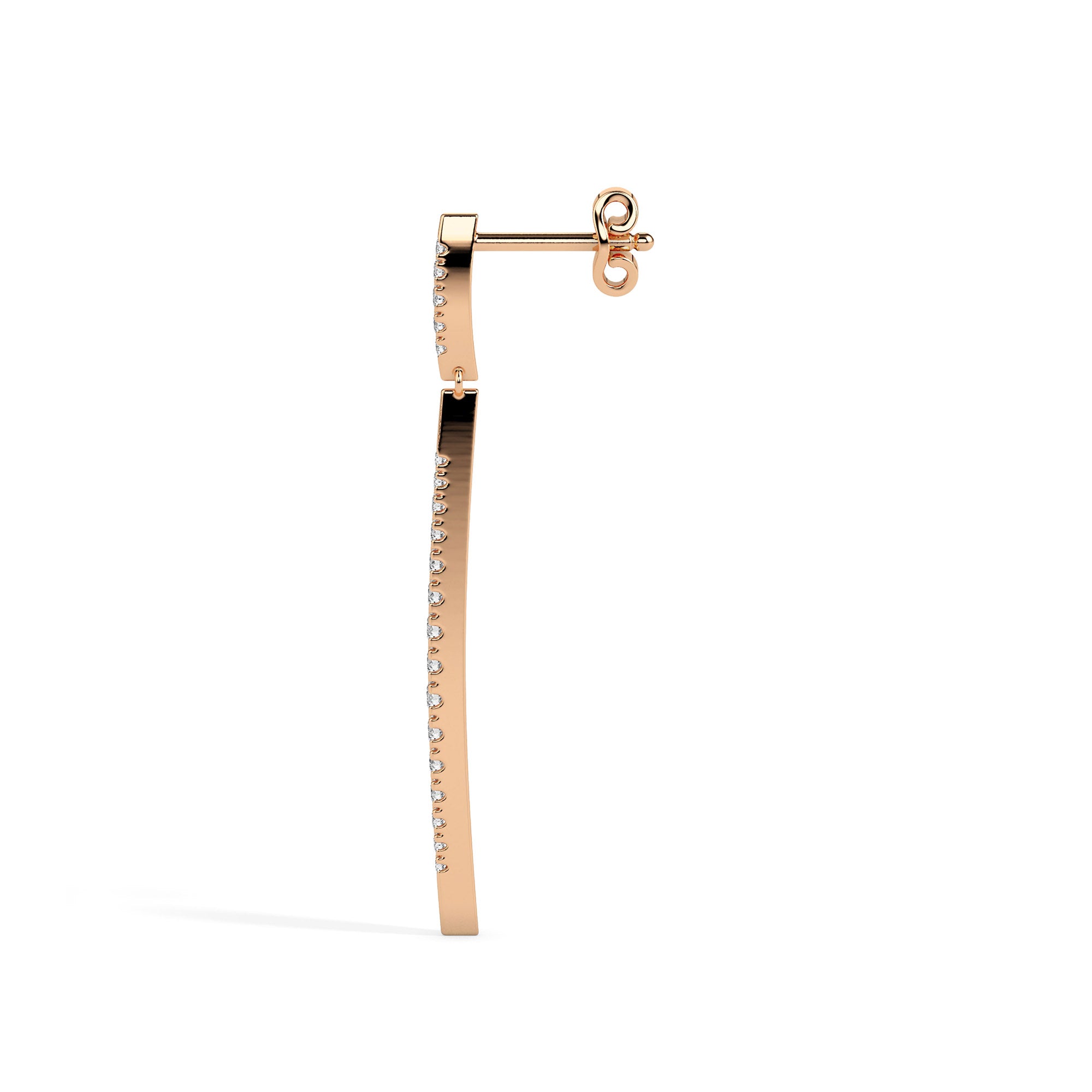 0.38Ct Tapered Linear Design Lab-Grown Diamond Gold Drop Earrings