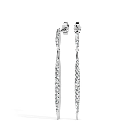 0.38Ct Tapered Linear Design Lab-Grown Diamond Gold Drop Earrings