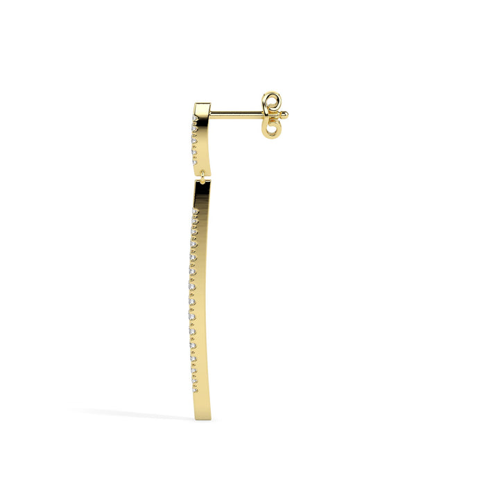 0.38Ct Tapered Linear Design Lab-Grown Diamond Gold Drop Earrings