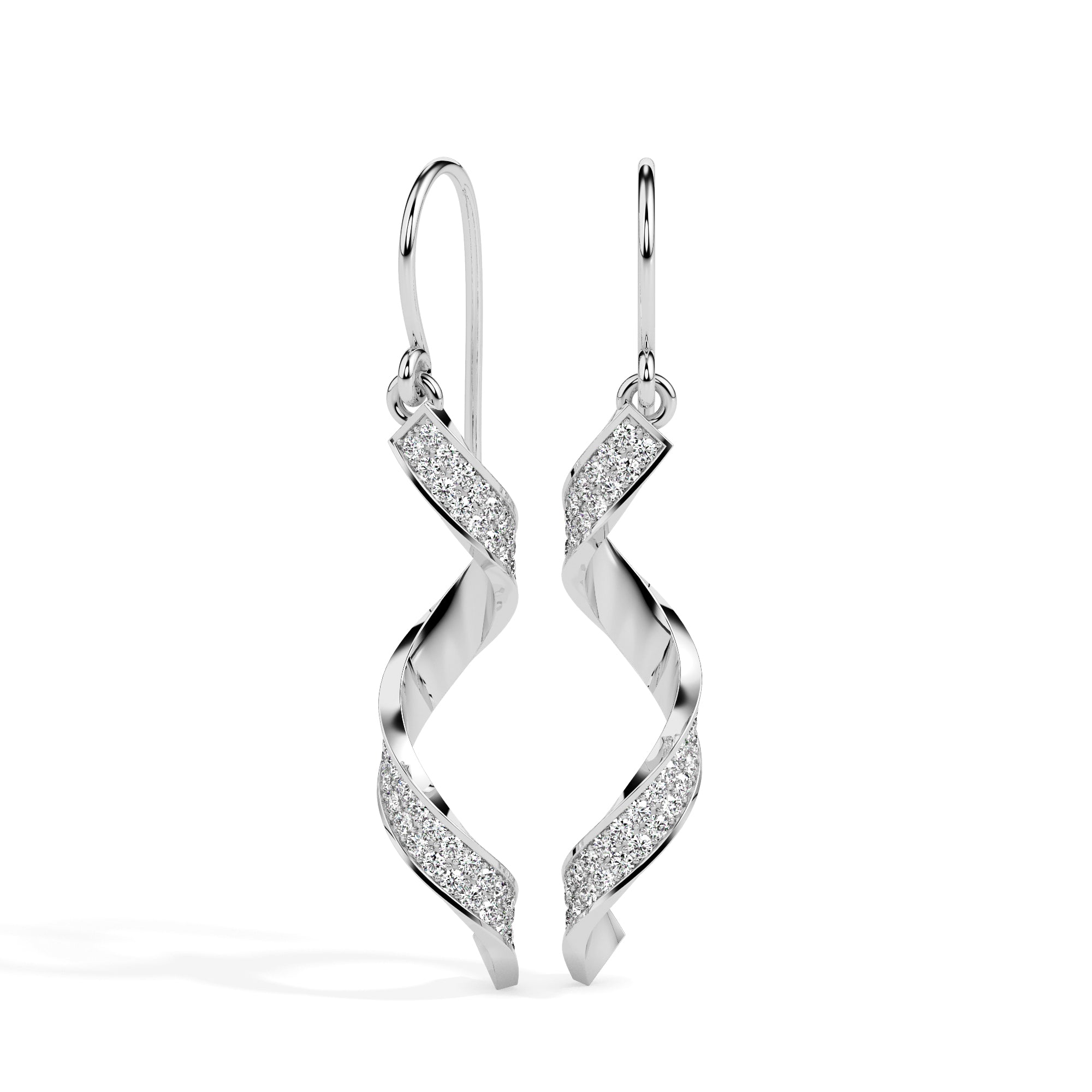 0.59Ct Twirling Love's Dance Lab-Grown Diamond Gold Drop Earrings
