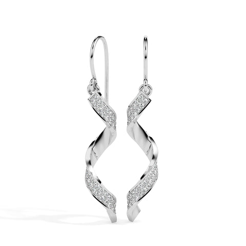 0.59Ct Twirling Love's Dance Lab-Grown Diamond Gold Drop Earrings