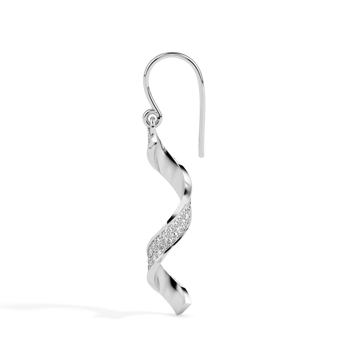 0.59Ct Twirling Love's Dance Lab-Grown Diamond Gold Drop Earrings