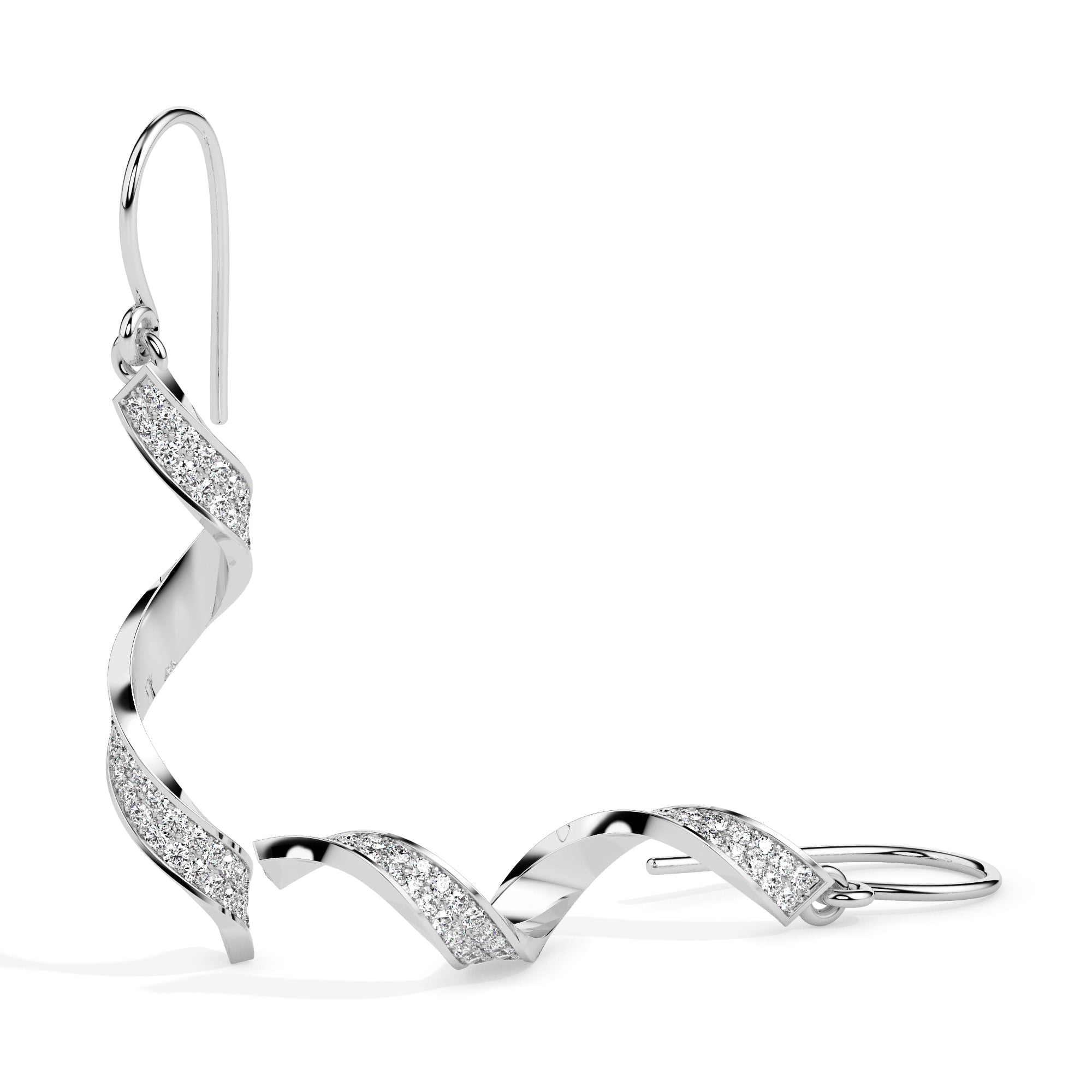 0.59Ct Twirling Love's Dance Lab-Grown Diamond Gold Drop Earrings