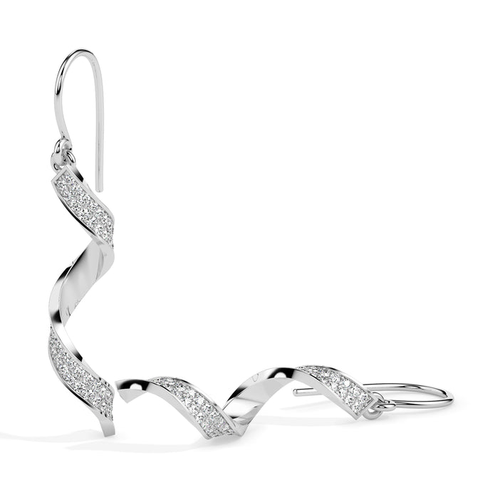 0.59Ct Twirling Love's Dance Lab-Grown Diamond Gold Drop Earrings