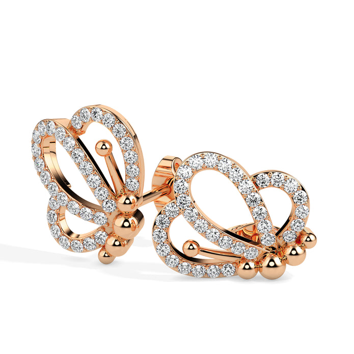 0.39Ct Butterfly Lab-Grown Diamond Gold Stud Earrings