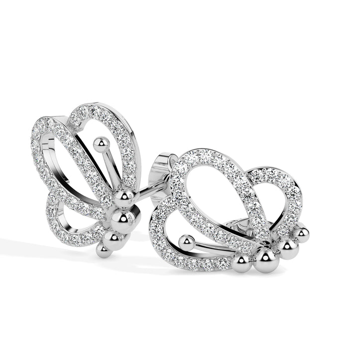 0.39Ct Butterfly Lab-Grown Diamond Gold Stud Earrings