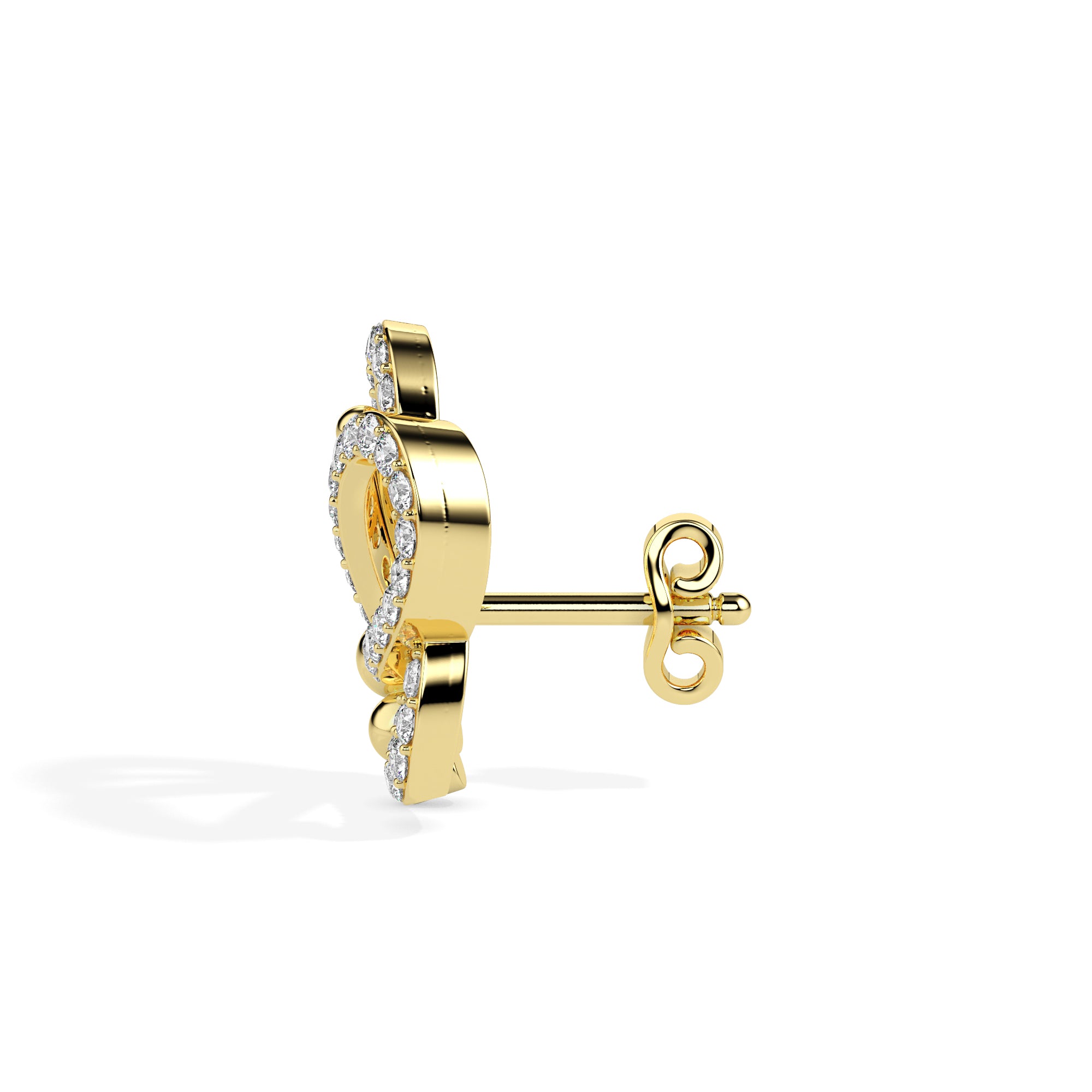 0.39Ct Butterfly Lab-Grown Diamond Gold Stud Earrings
