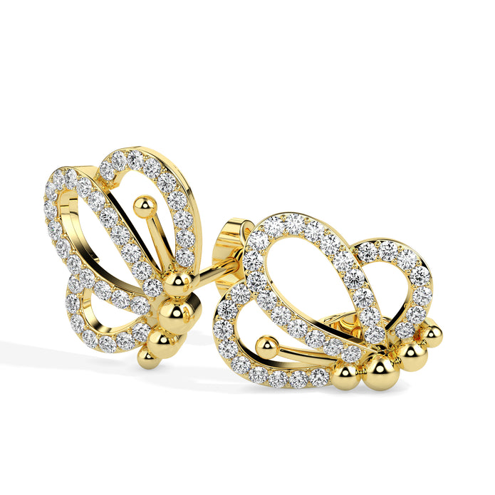 0.39Ct Butterfly Lab-Grown Diamond Gold Stud Earrings