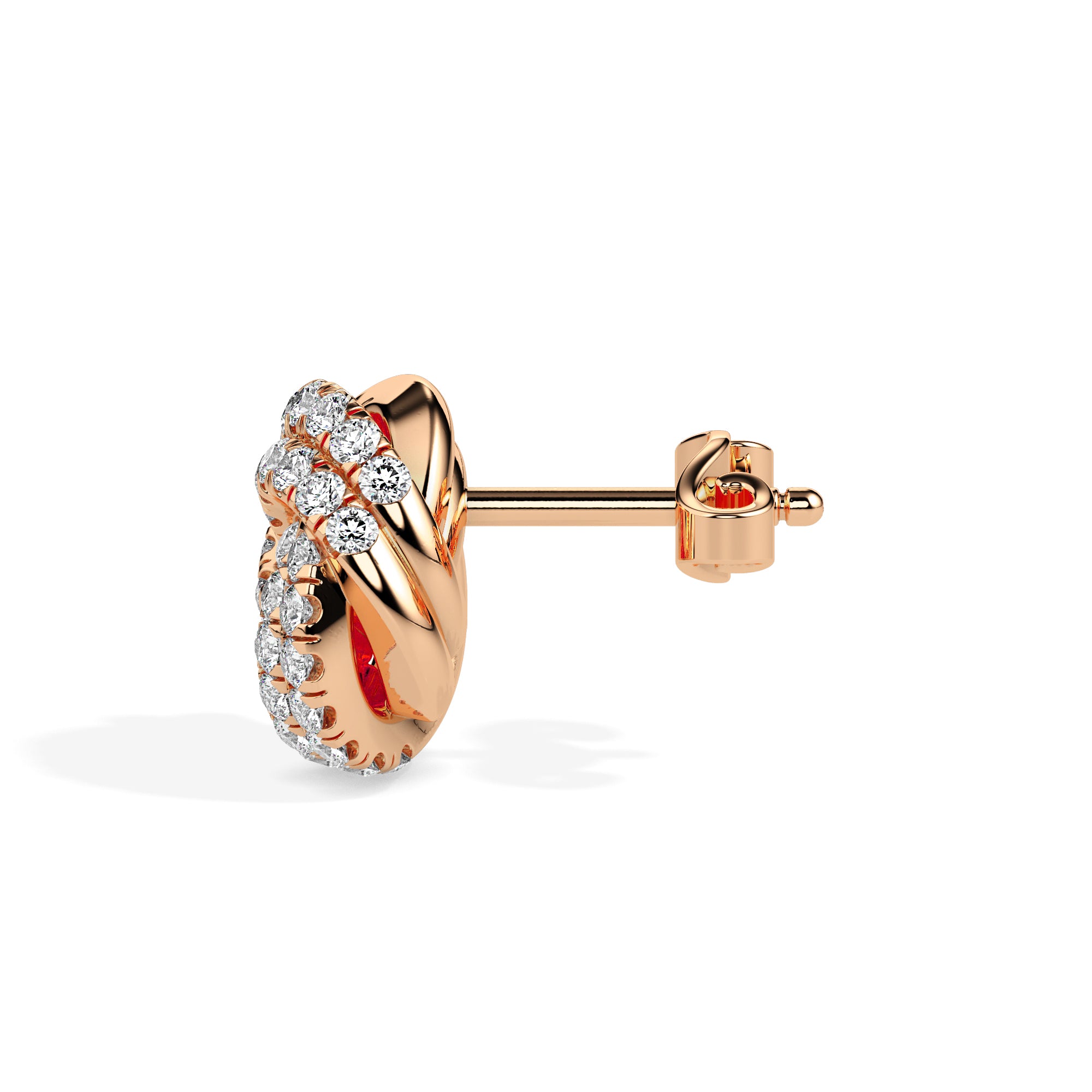 0.62Ct Knot Style Lab-Grown Diamond Gold Stud Earrings