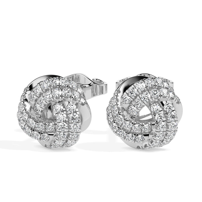 0.62Ct Knot Style Lab-Grown Diamond Gold Stud Earrings
