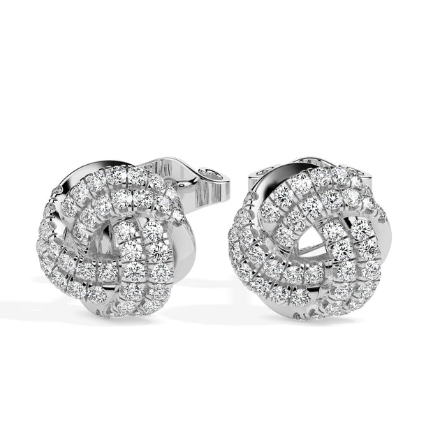 0.62Ct Knot Style Lab-Grown Diamond Gold Stud Earrings