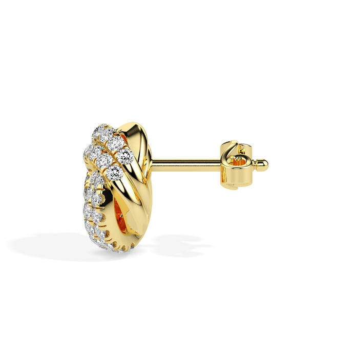 0.62Ct Knot Style Lab-Grown Diamond Gold Stud Earrings