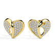 0.64Ct Open Heart Pave Lab-Grown Diamond Gold Stud Earrings