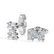 0.83Ct Baguette & Round Cluster Lab-Grown Diamond Gold Stud Earrings
