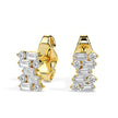 0.83Ct Baguette & Round Cluster Lab-Grown Diamond Gold Stud Earrings