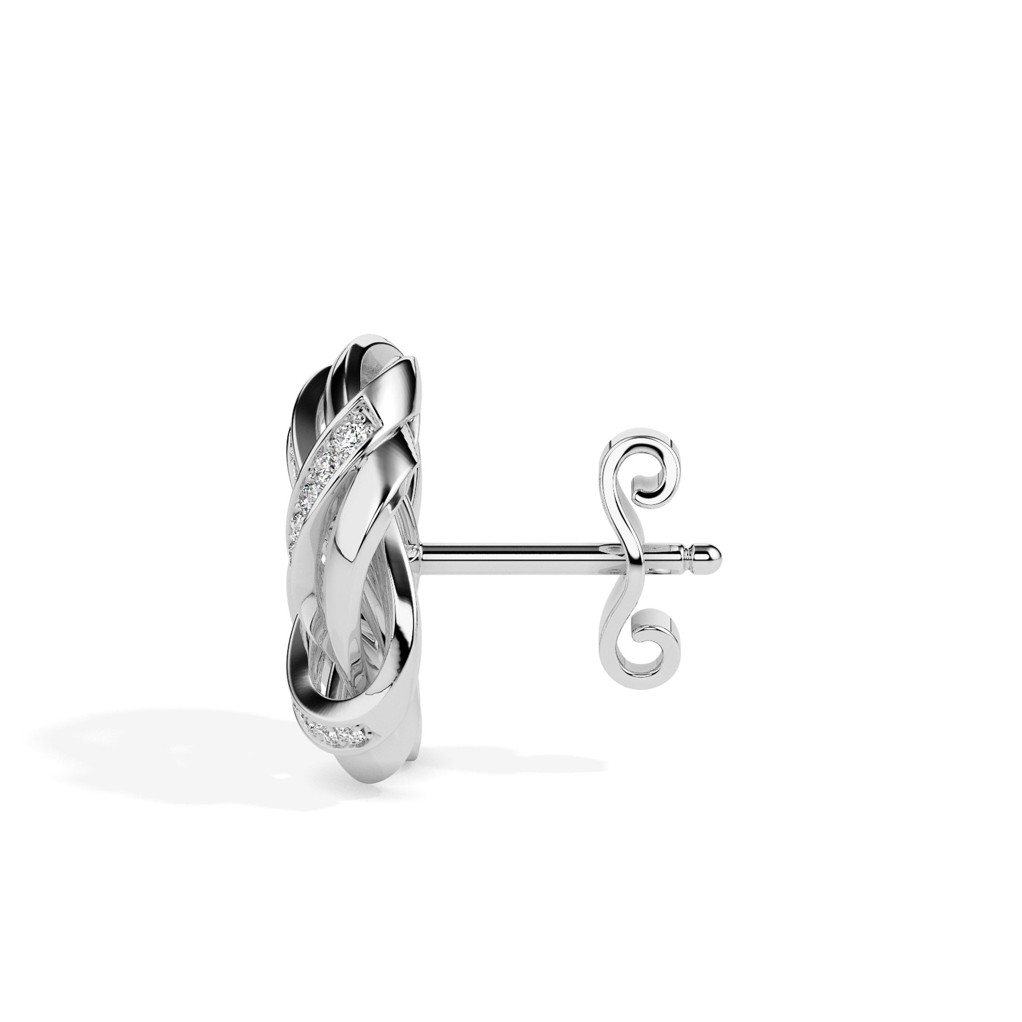 0.24Ct Love Knot Lab-Grown Diamond Gold Stud Earrings