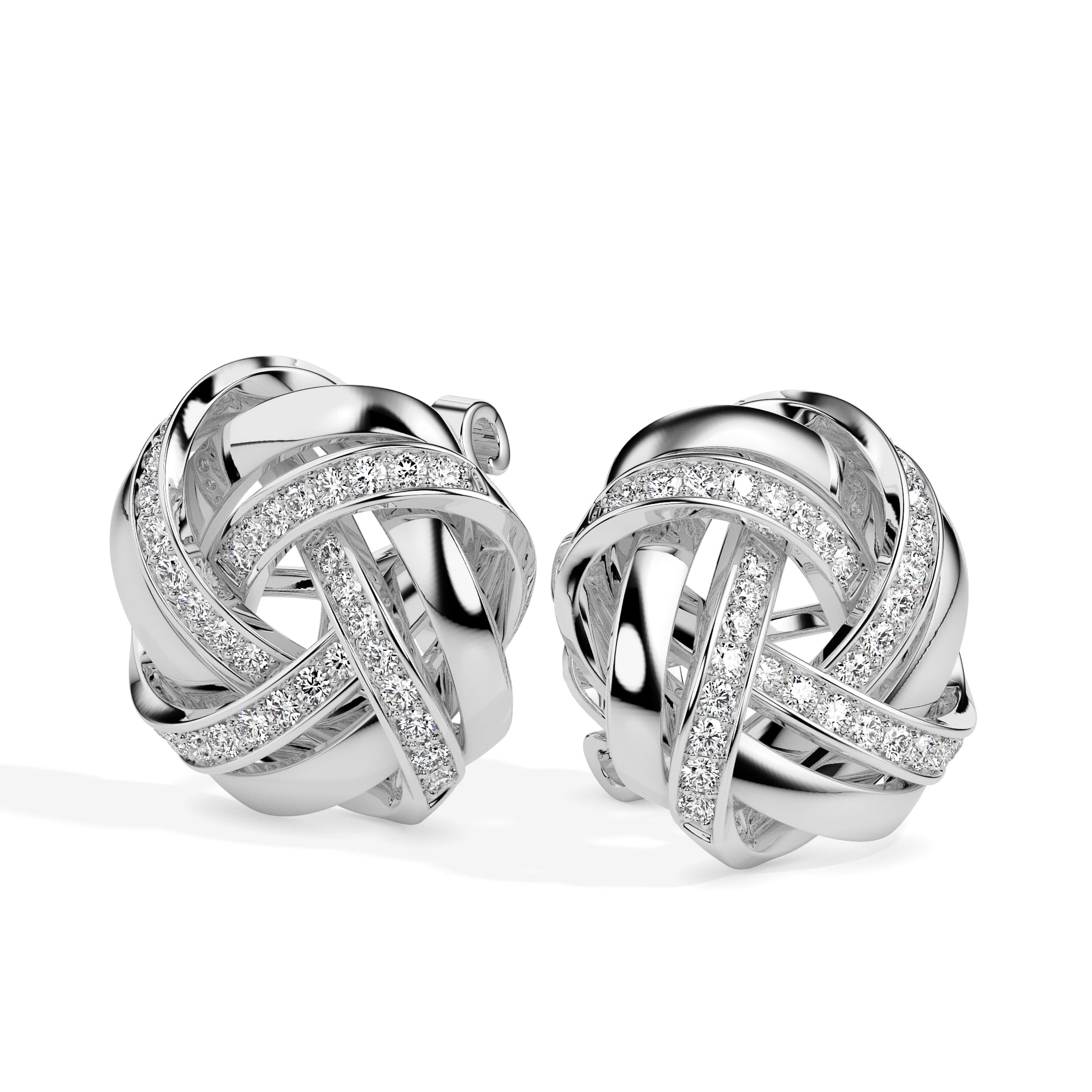 0.24Ct Love Knot Lab-Grown Diamond Gold Stud Earrings