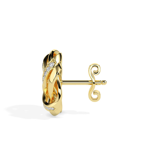 0.24Ct Love Knot Lab-Grown Diamond Gold Stud Earrings