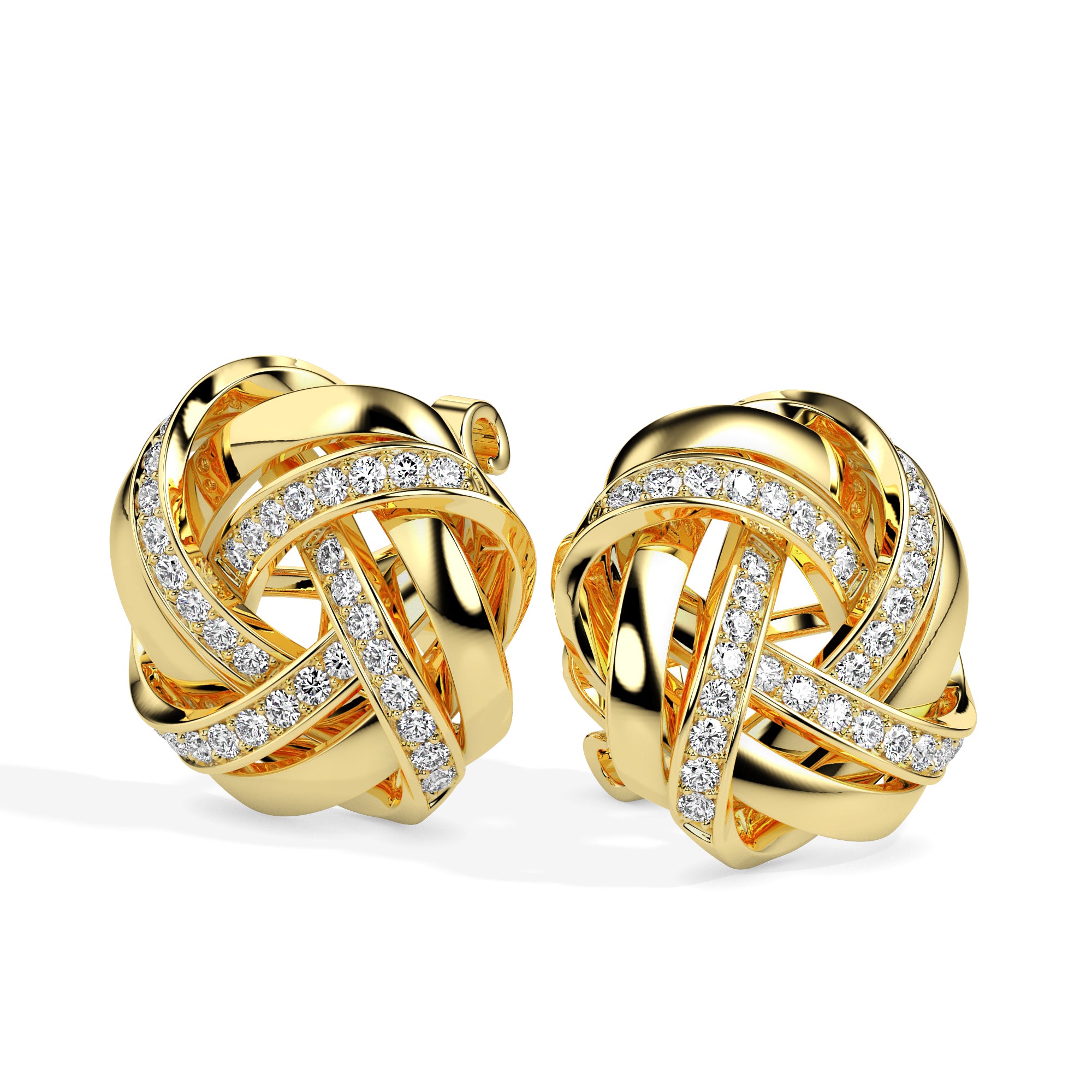 0.24Ct Love Knot Lab-Grown Diamond Gold Stud Earrings