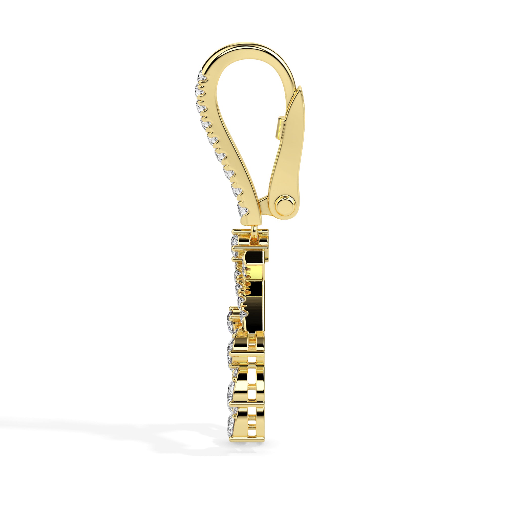 0.68Ct Round Cut Prong Lab-Grown Diamond Gold Drop Hoop Earrings