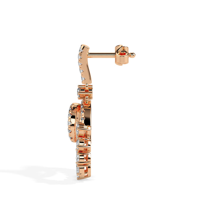 0.88Ct Prong Set Lab-Grown Diamond Gold Drop Earrings