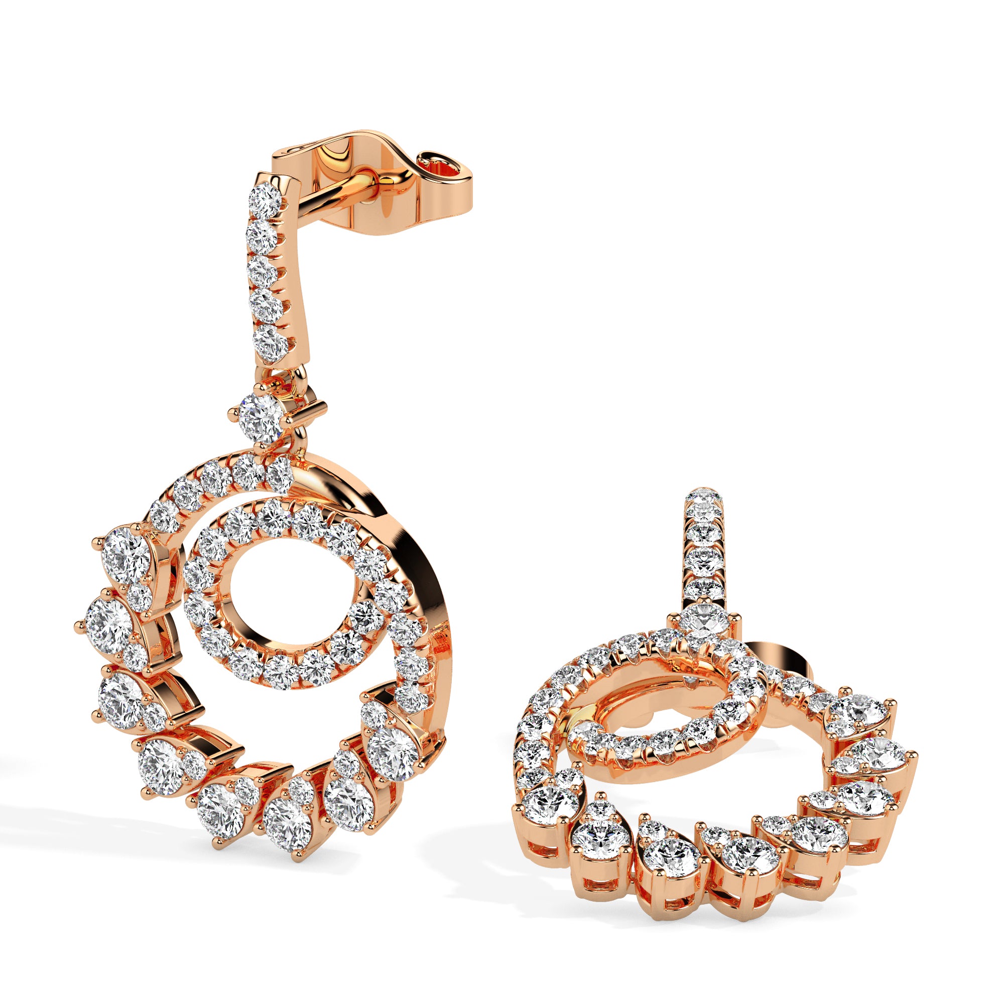 0.88Ct Prong Set Lab-Grown Diamond Gold Drop Earrings