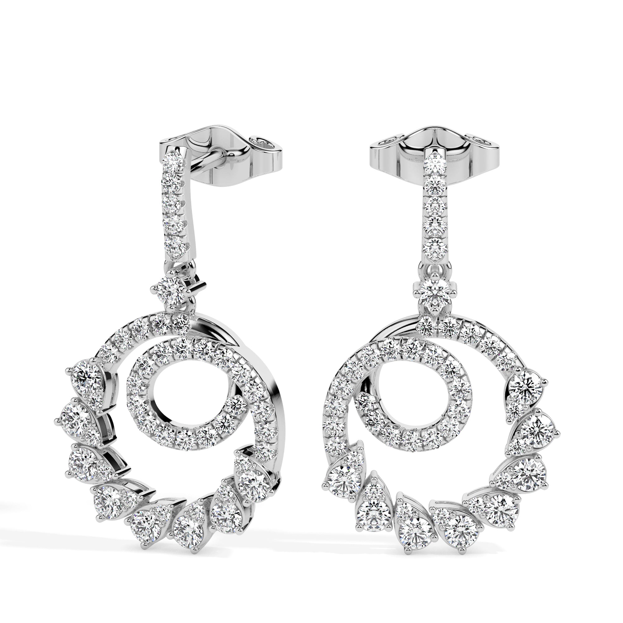 0.88Ct Prong Set Lab-Grown Diamond Gold Drop Earrings