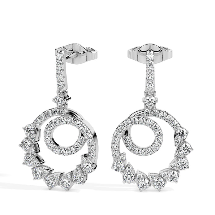 0.88Ct Prong Set Lab-Grown Diamond Gold Drop Earrings