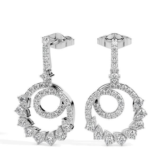 0.88Ct Prong Set Lab-Grown Diamond Gold Drop Earrings