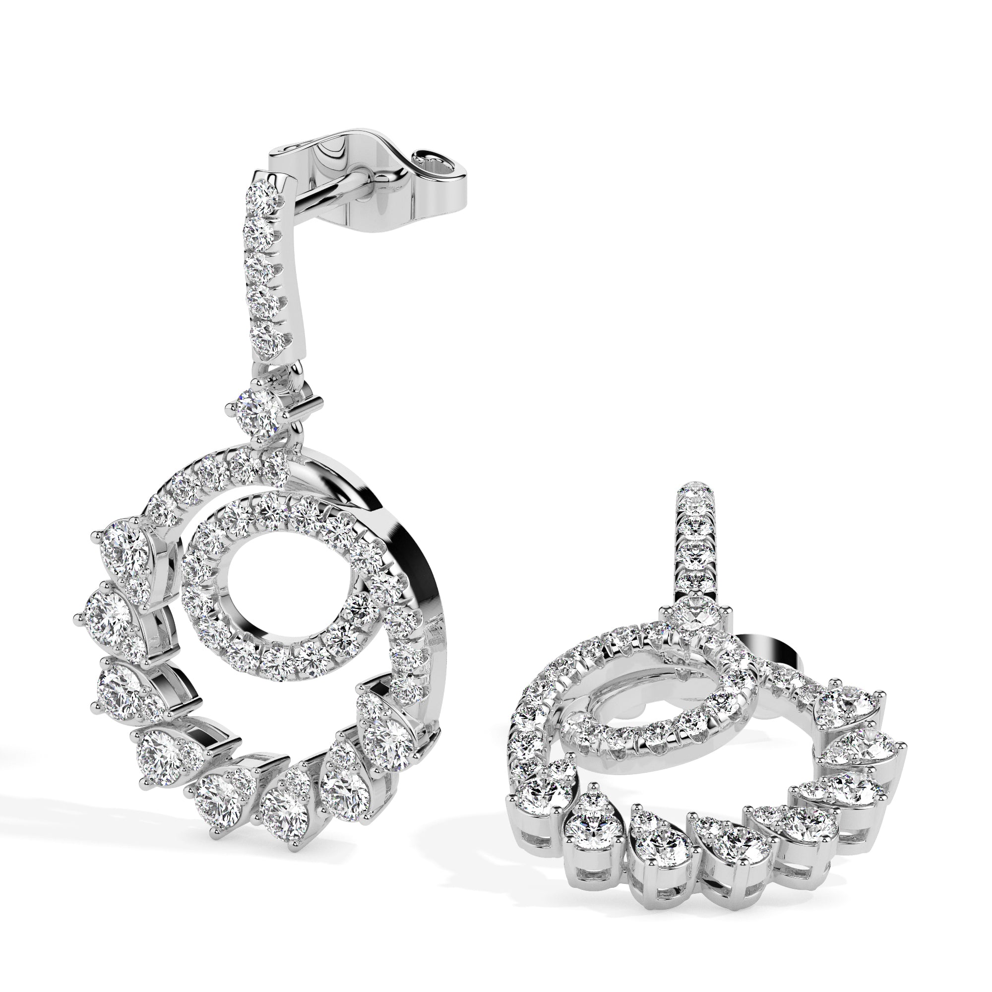 0.88Ct Prong Set Lab-Grown Diamond Gold Drop Earrings