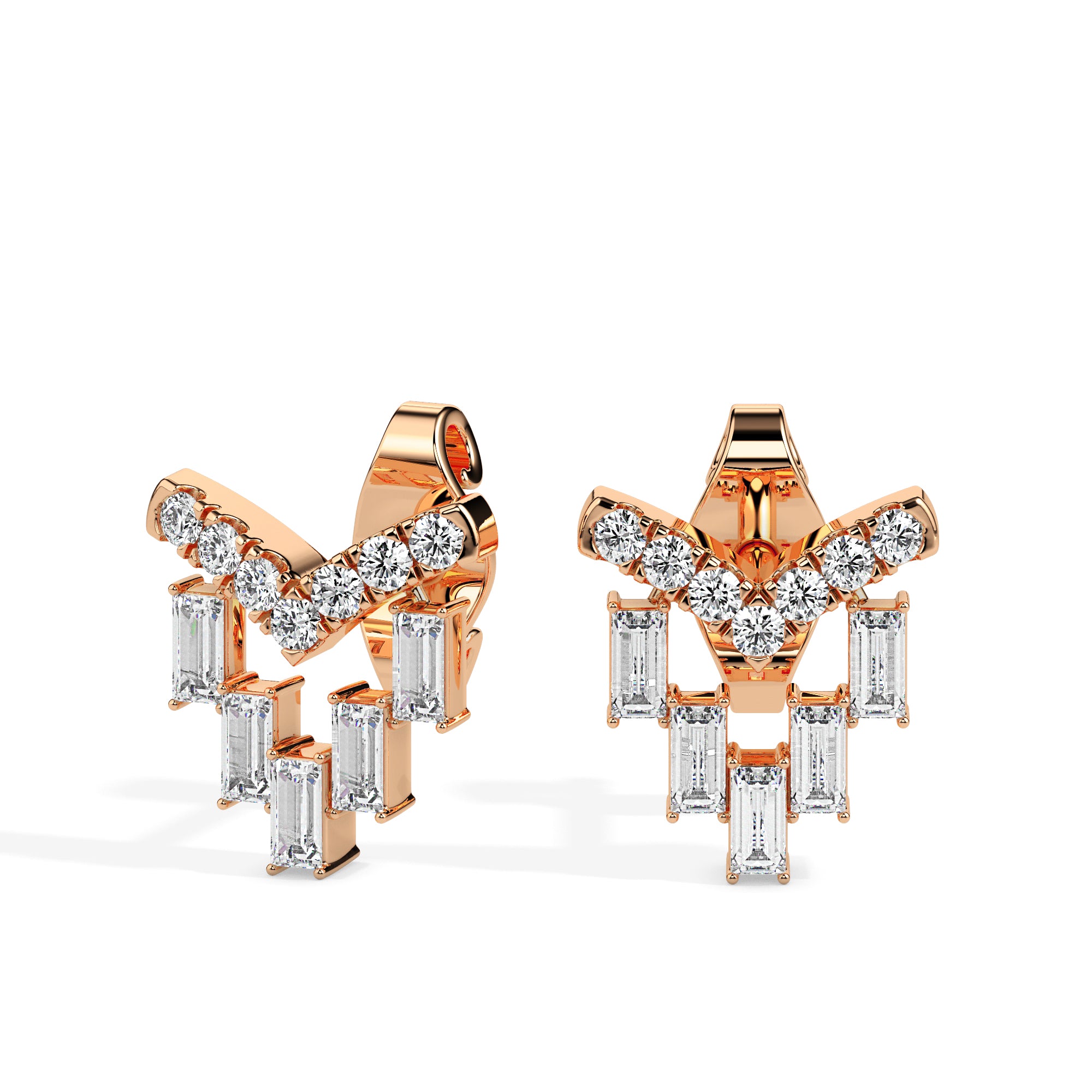 0.49Ct Chandelier Style Lab-Grown Diamond Gold Stud Earrings