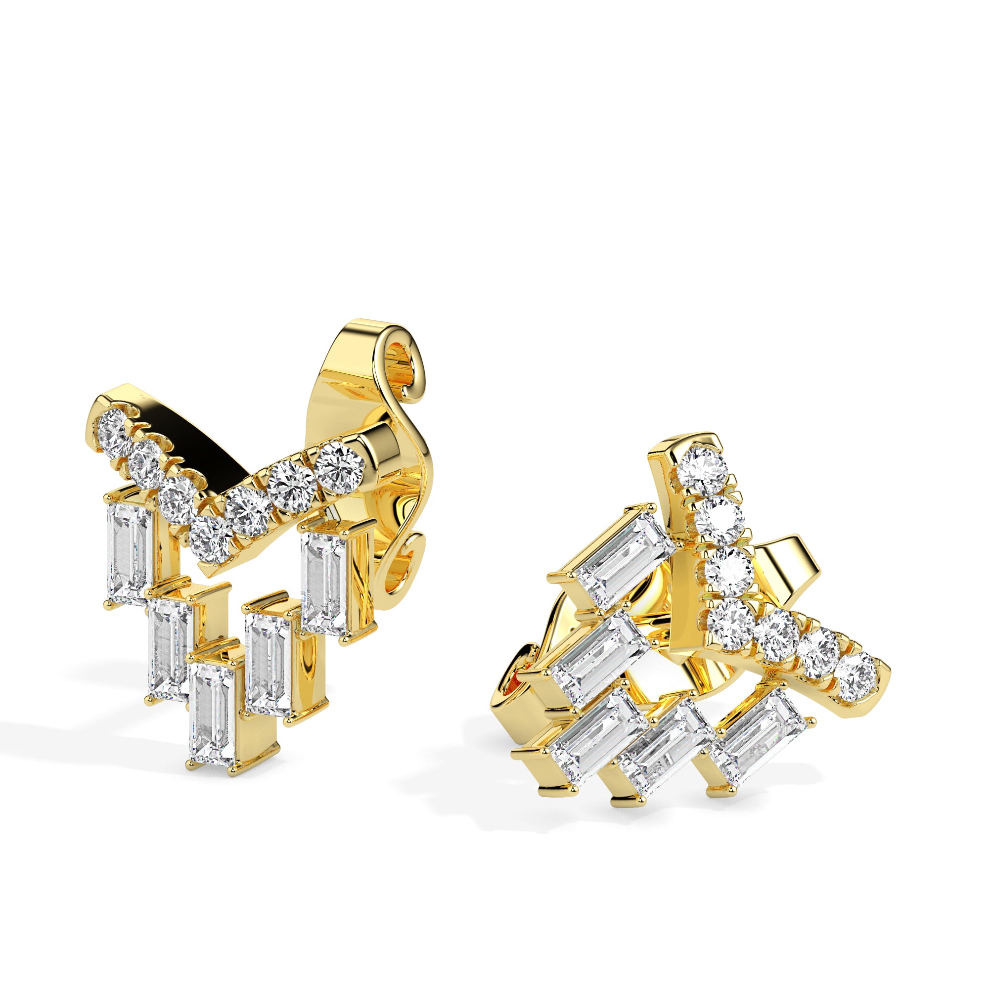 0.49Ct Chandelier Style Lab-Grown Diamond Gold Stud Earrings