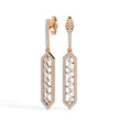 0.74Ct Hexagon Frame Lab-Grown Diamond Gold Drop Earrings