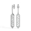 0.74Ct Hexagon Frame Lab-Grown Diamond Gold Drop Earrings