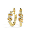 0.20Ct Twisted Design Lab-Grown Diamond Gold Hoop Earrings
