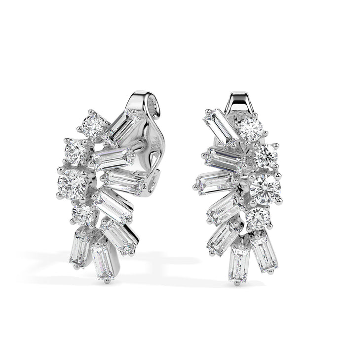 0.60Ct Sunburst Design Lab-Grown Diamond Gold Stud Earrings