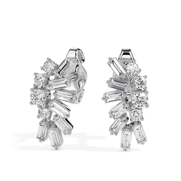 0.60Ct Sunburst Design Lab-Grown Diamond Gold Stud Earrings
