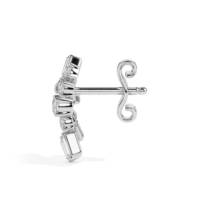 0.60Ct Sunburst Design Lab-Grown Diamond Gold Stud Earrings