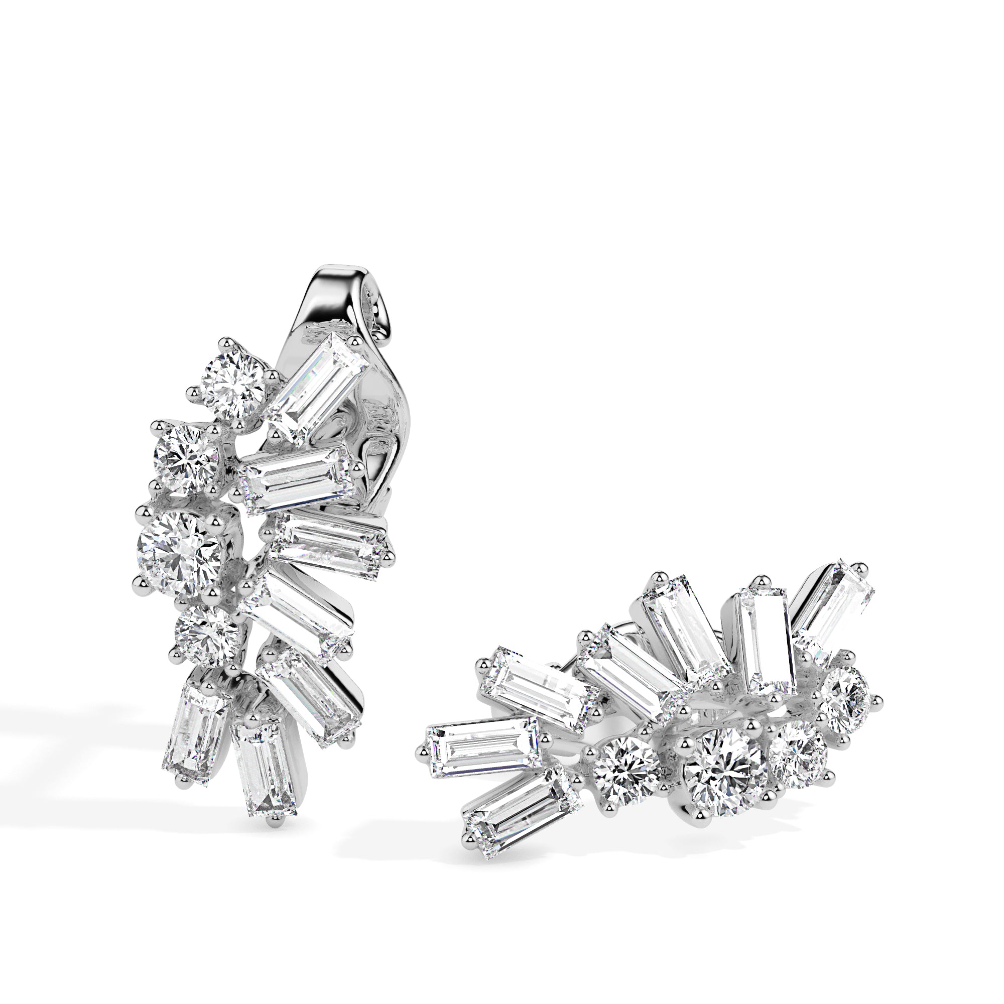 0.60Ct Sunburst Design Lab-Grown Diamond Gold Stud Earrings