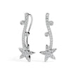0.49Ct Star Shaped Lab-Grown Diamond Gold Ear Climber Earrings