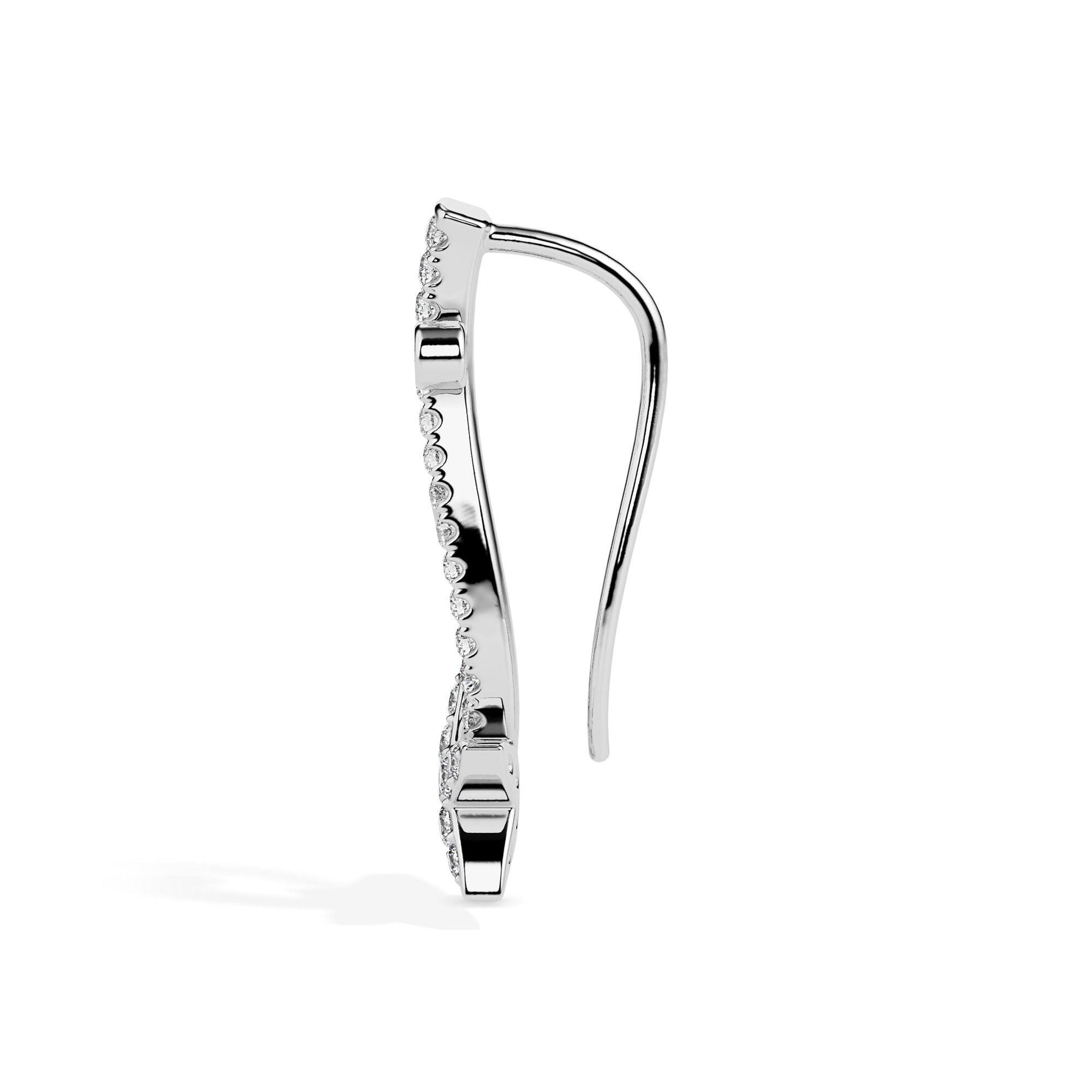 0.49Ct Star Shaped Lab-Grown Diamond Gold Ear Climber Earrings