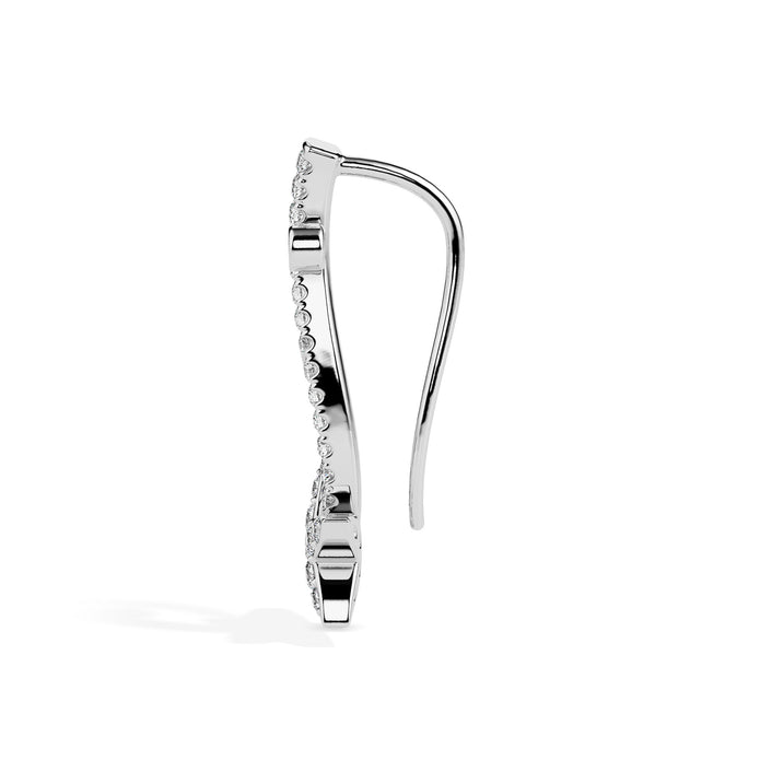 0.49Ct Star Shaped Lab-Grown Diamond Gold Ear Climber Earrings