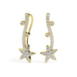 0.49Ct Star Shaped Lab-Grown Diamond Gold Ear Climber Earrings