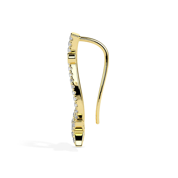 0.49Ct Star Shaped Lab-Grown Diamond Gold Ear Climber Earrings