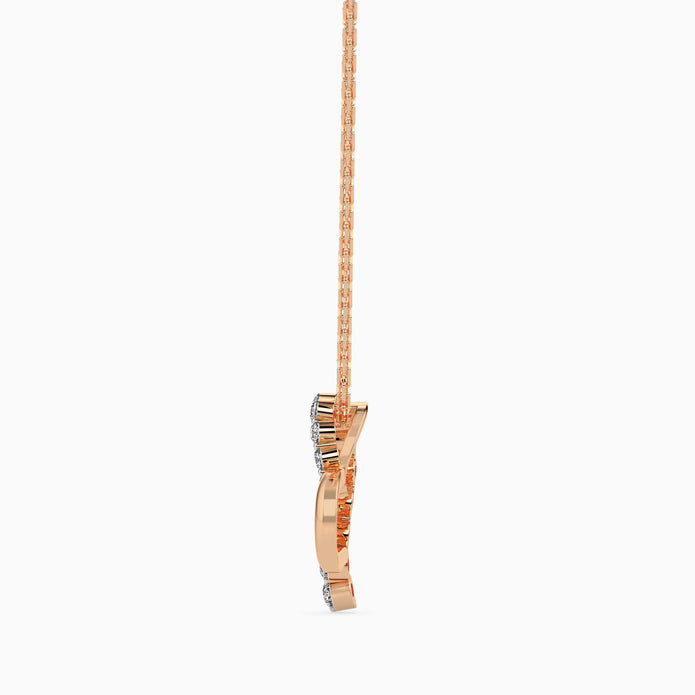0.13Ct Half Pave Heart Lab-Grown Diamond Gold Pendant Necklace