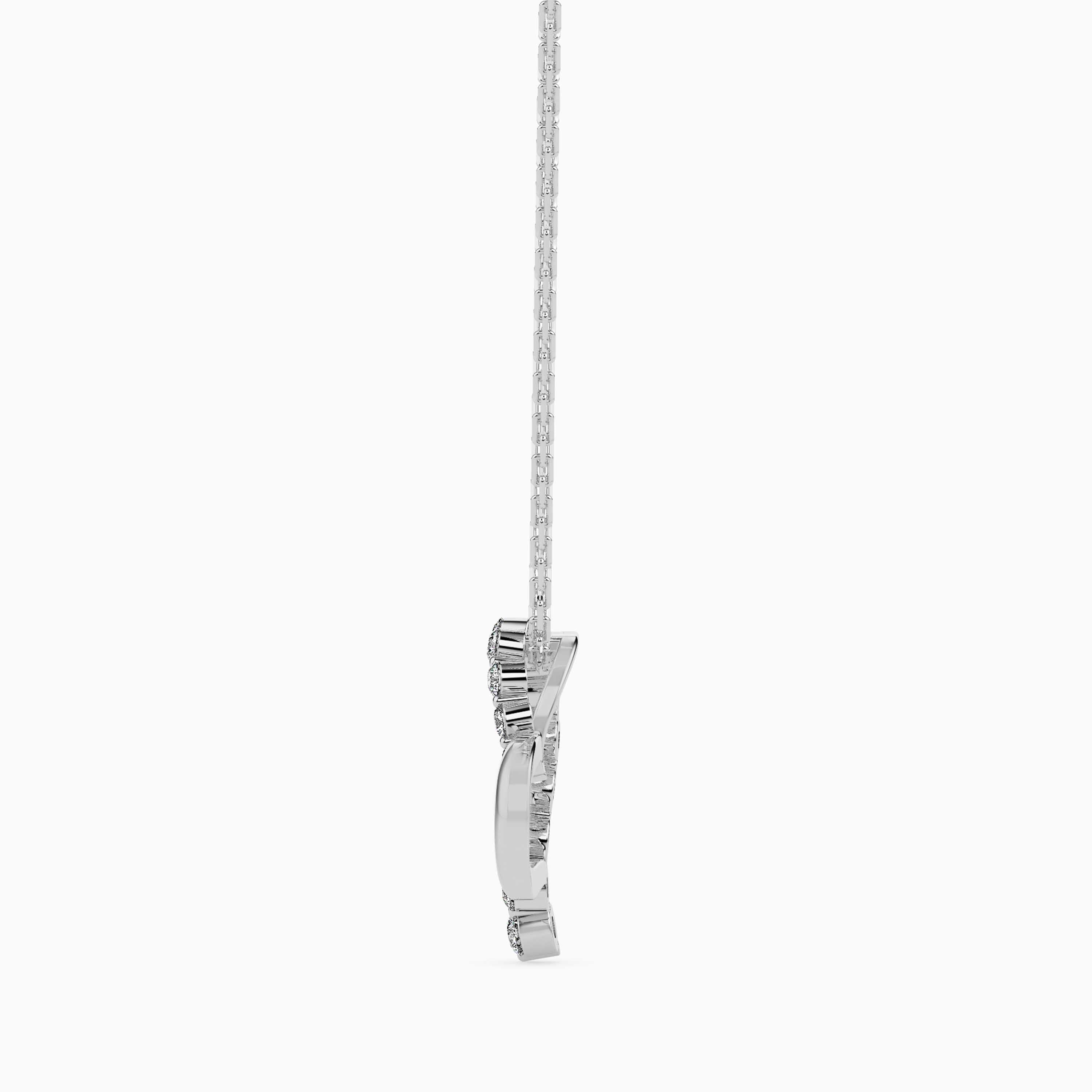 0.13Ct Half Pave Heart Lab-Grown Diamond Gold Pendant Necklace