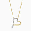 0.13Ct Half Pave Heart Lab-Grown Diamond Gold Pendant Necklace