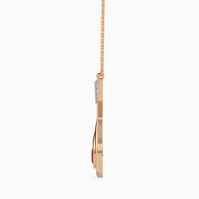 0.52Ct Heart Bezel Lab-Grown Diamond Gold Pendant Necklace